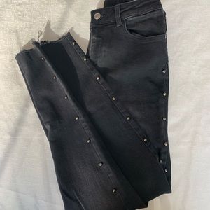 Zara black jeans with pearls on the side